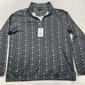 NEW Fore Fathers Stonebriar Print Quarter‎ Zip Pullover Mens Size L Golf